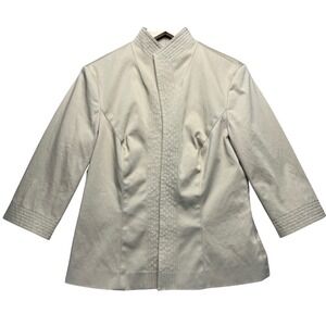 Studio 121 Cotton Blend 3/4 Sleeve‎ Textured Jacket Women's S Career Open front